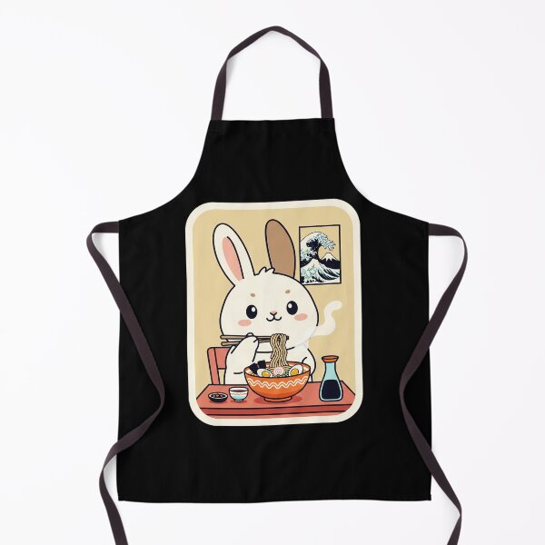 Item preview, Cute Bunny Eating Ramen in a Cozy Kawaii Noodle Corner designed and sold by JordynLadukeg65.