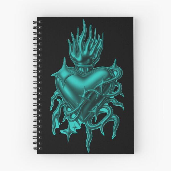 Item preview, Metallic Teal Chrome Sacred Heart Futuristic Design designed and sold by Ideniquo.