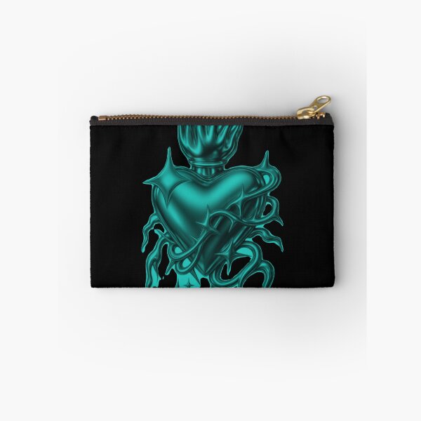 Item preview, Metallic Teal Chrome Sacred Heart Futuristic Design designed and sold by Ideniquo.