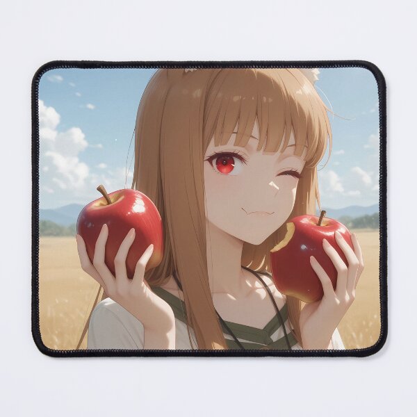 Item preview, Holo Spice And Wolf Playful Closeup With Apples And Blue Sky designed and sold by Williamhallano.