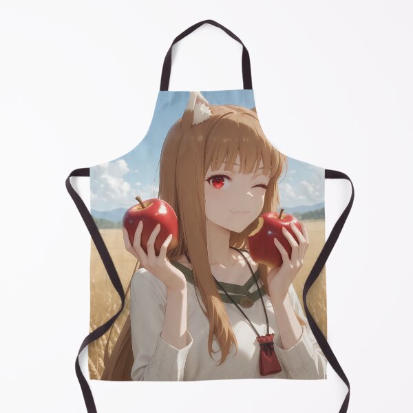 Item preview, Holo Spice And Wolf Playful Closeup With Apples And Blue Sky designed and sold by Williamhallano.