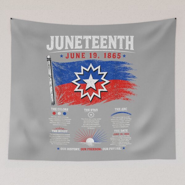 Item preview, Juneteenth Flag Red White Blue Meaning Black History Freedom designed and sold by KathieFaugh.