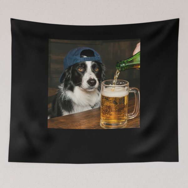 Item preview, Border Collie Dog Drinking Beer Funny Meme designed and sold by Hedoraxe.