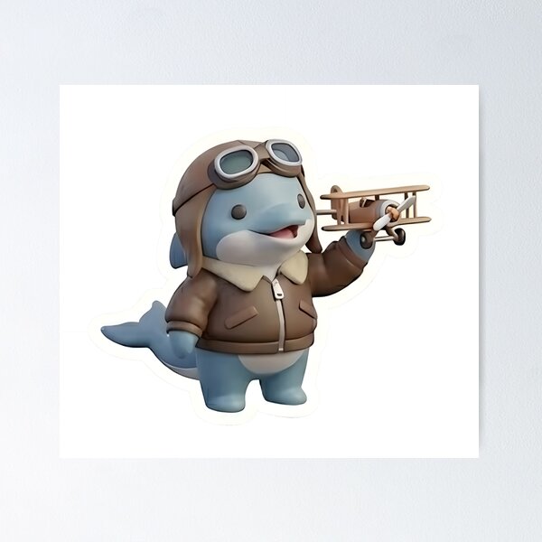 Item preview, dolphin plane pilot designed and sold by ricardshop.