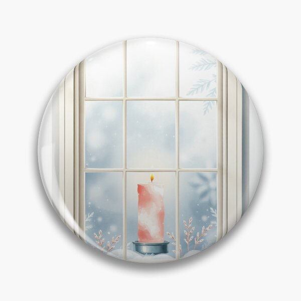 Item preview, Cozy Winter Window Pane Candle Illustration designed and sold by Vida e Arte.