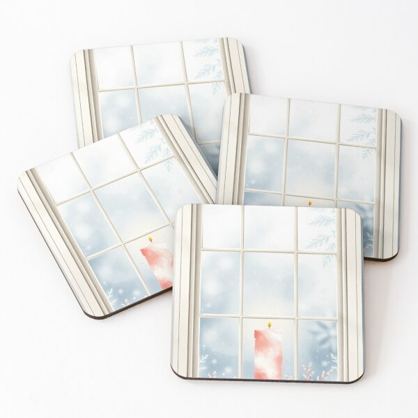 Item preview, Cozy Winter Window Pane Candle Illustration designed and sold by Vida e Arte.