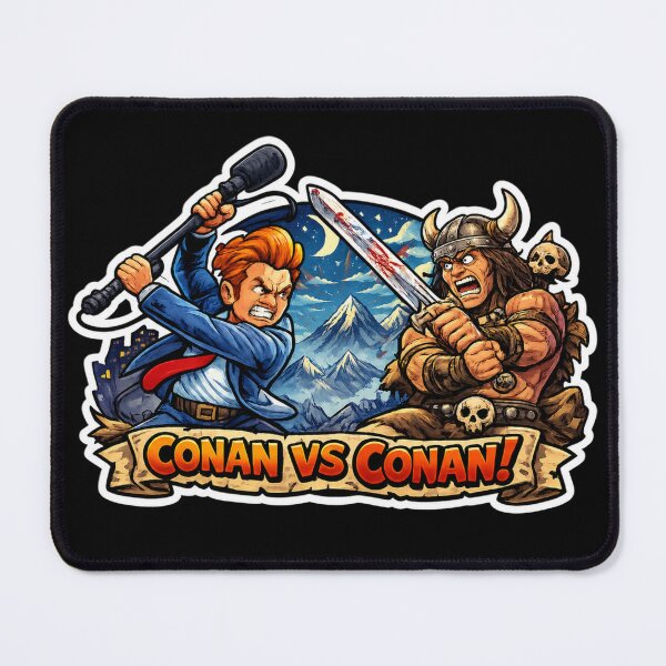 Item preview, Late Night Host vs Barbarian Warrior – Funny Fantasy Battle Design designed and sold by extrisiceye.