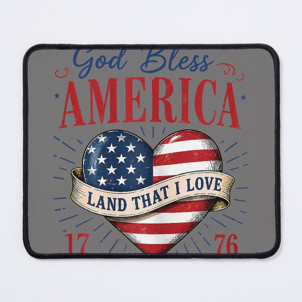 Item preview, God Bless America Land that I Love Patriotic Heart Flag designed and sold by KristineLi.