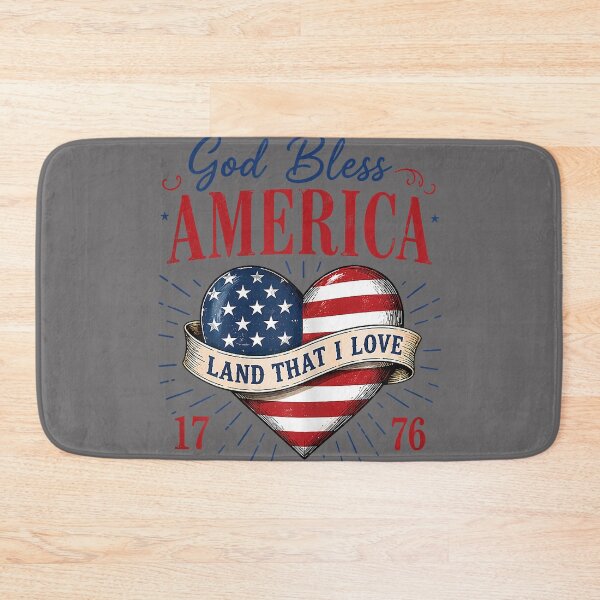 Item preview, God Bless America Land that I Love Patriotic Heart Flag designed and sold by KristineLi.