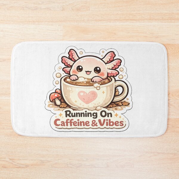 Item preview, Running On Caffeine & Vibes Axolotl Shirt | Cute Coffee Axolotl Kawaii Animal Lover Gift designed and sold by MrDev.