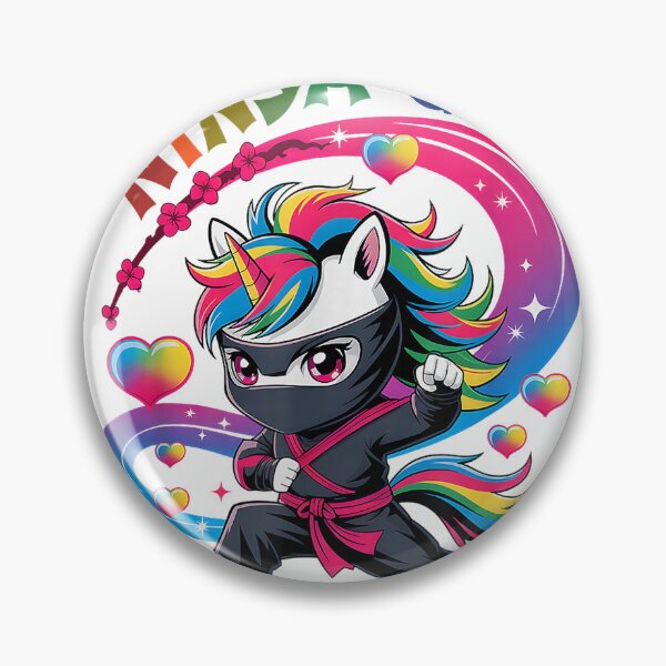Item preview, Magical NINJA GIRL Unicorn Rainbow Ponytail Princess Crew T-Shirt designed and sold by Othinus.