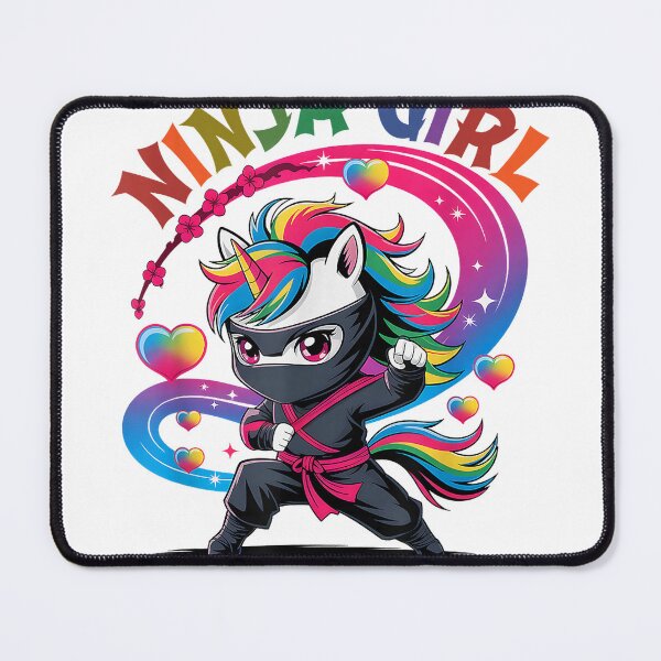 Item preview, Magical NINJA GIRL Unicorn Rainbow Ponytail Princess Crew T-Shirt designed and sold by Othinus.