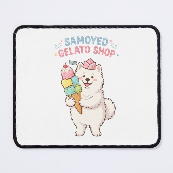 Item preview, Samoyed Gelato Shop Ice Cream Dessert Sweet Dog designed and sold by PictoVibe.