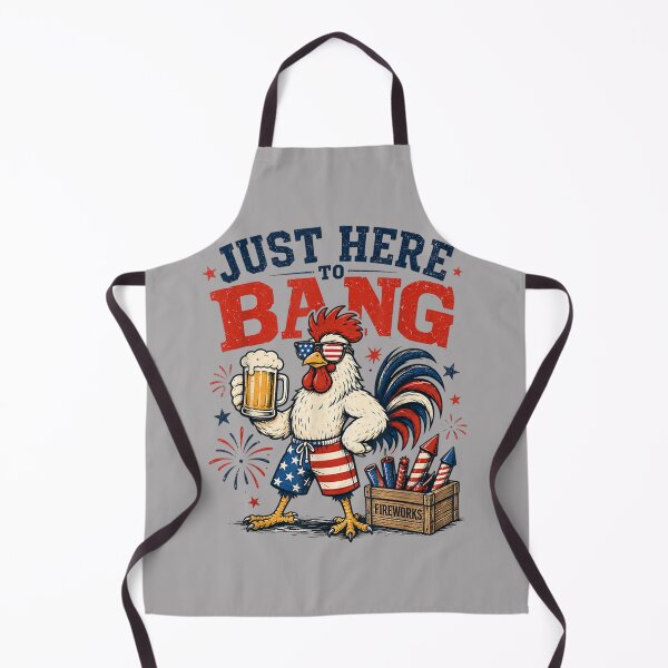 Item preview, Just Here to Bang Funny Patriotic Chicken Beer 4th of July designed and sold by KathieFaugh.