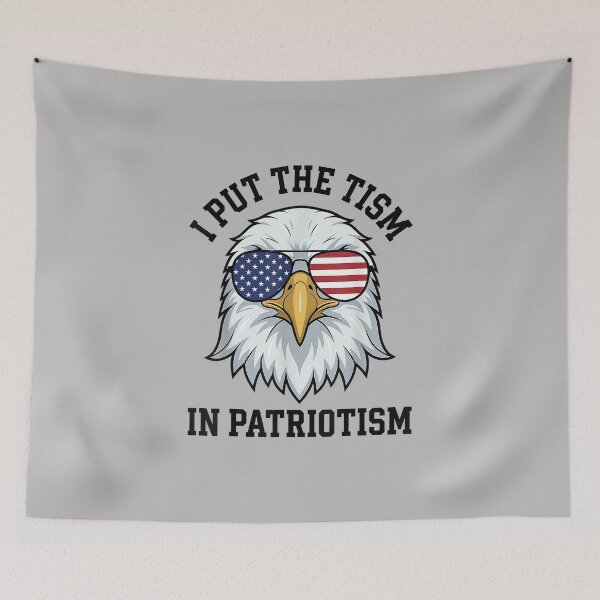 Item preview, I Put The Tism in Patriotism Retro Eagle USA Flag 4th July designed and sold by FrankIsabel.