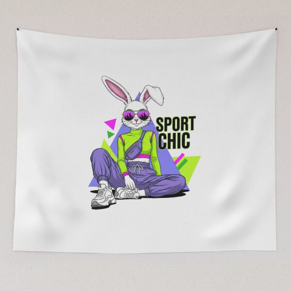 Item preview, Sport chic Fashion bunny in neon color designed and sold by LiluGross.