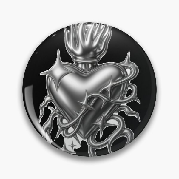 Item preview, Liquid Silver Chrome Sacred Heart Industrial Art designed and sold by Ideniquo.