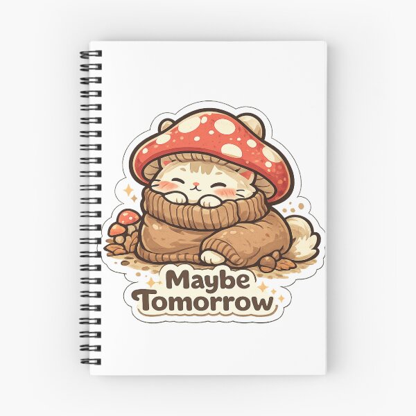 Item preview, Maybe Tomorrow Cat Shirt | Cute Lazy Mushroom Cat Kawaii Procrastinator Gift designed and sold by MrDev.