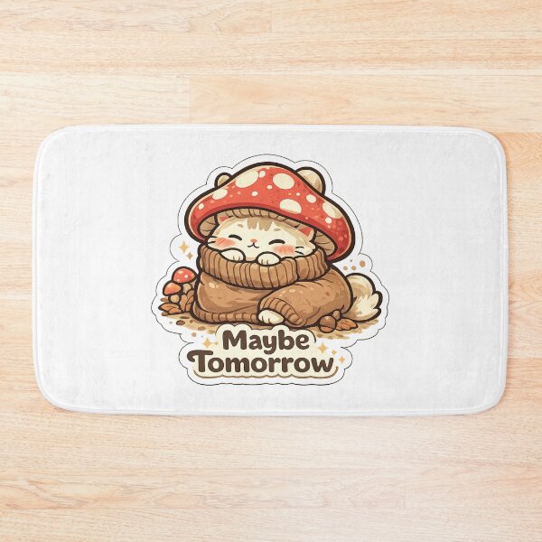 Item preview, Maybe Tomorrow Cat Shirt | Cute Lazy Mushroom Cat Kawaii Procrastinator Gift designed and sold by MrDev.