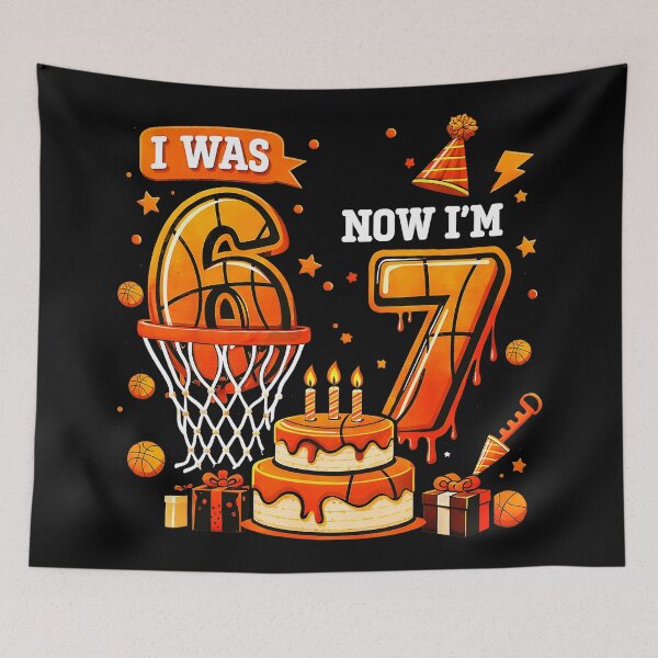Item preview, Basketball 7th Birthday Design From Six to Seven Celebration designed and sold by allistermariam.