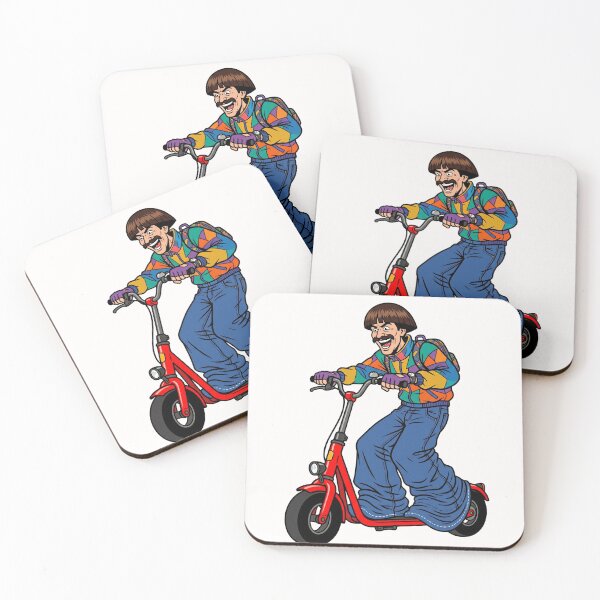 Item preview, Retro Red Scooter Bowl Cut Musician designed and sold by Tel A Pet.
