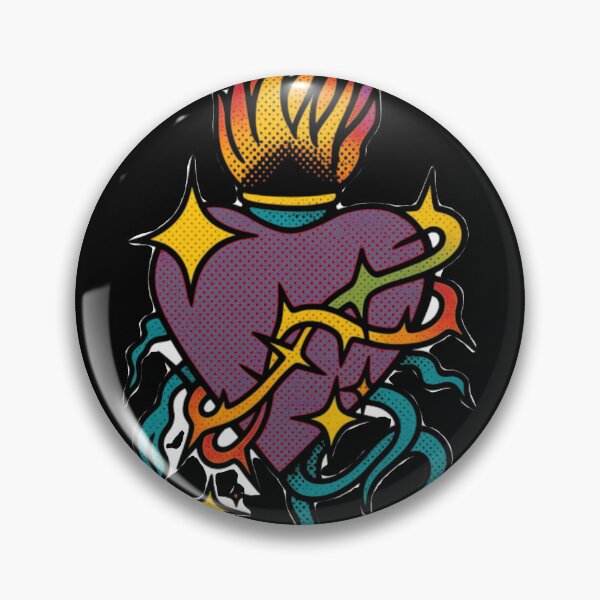 Item preview, Cyber Punk Purple and Yellow Neon Sacred Heart designed and sold by Ideniquo.