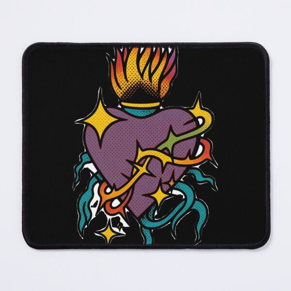Item preview, Cyber Punk Purple and Yellow Neon Sacred Heart designed and sold by Ideniquo.