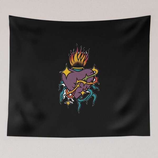 Item preview, Cyber Punk Purple and Yellow Neon Sacred Heart designed and sold by Ideniquo.