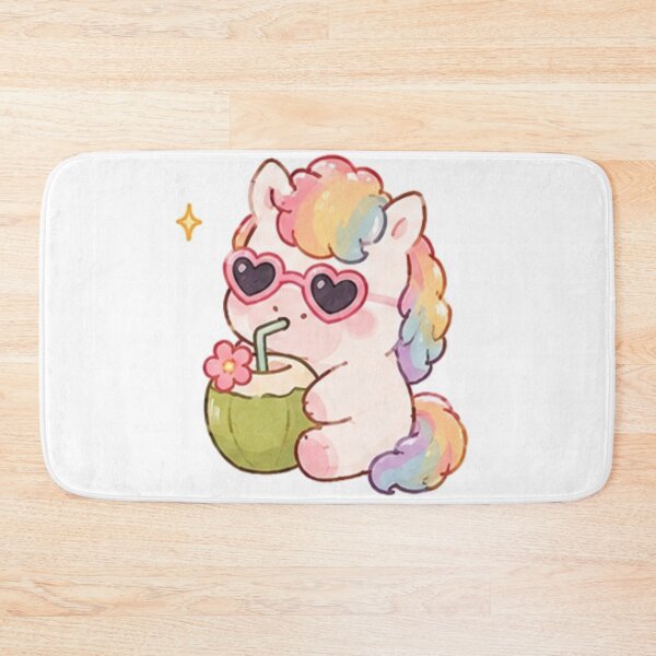 Item preview, Cute Rainbow Pony Drinking Coconut designed and sold by Randomundi.