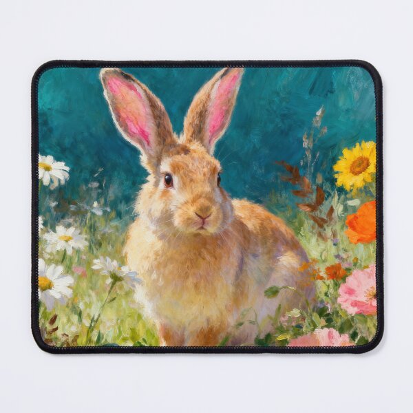 Item preview, Spring Meadow Bunny – Charming Rabbit in Wildflower Garden Painting designed and sold by KiraChie.