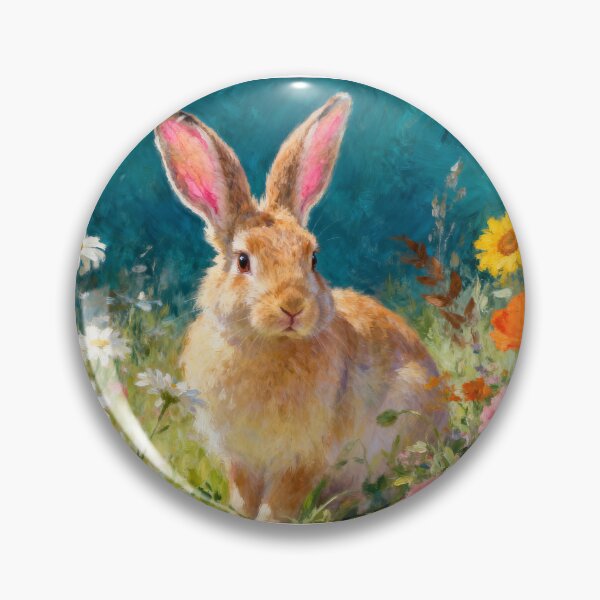 Item preview, Spring Meadow Bunny – Charming Rabbit in Wildflower Garden Painting designed and sold by KiraChie.
