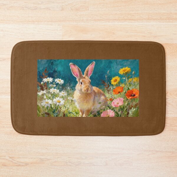 Item preview, Spring Meadow Bunny – Charming Rabbit in Wildflower Garden Painting designed and sold by KiraChie.