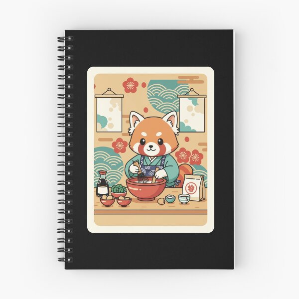 Item preview, Kawaii Red Panda Chef Mixing Noodles in a Cozy Kitchen designed and sold by JordynLadukeg65.