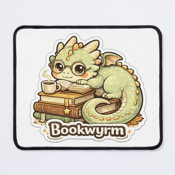 Item preview, Bookwyrm Dragon Shirt | Cute Reading Dragon Book Lover Kawaii Fantasy Reader Gift designed and sold by MrDev.