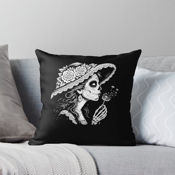 Item preview, La Catrina Blowing Wishes Funny La Catrina Blowing Dandelion designed and sold by Hedoraxe.
