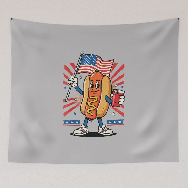 Item preview, Hot Dog USA Flag Beer 4th of July designed and sold by FrankIsabel.