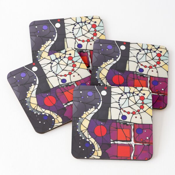 Item preview, rhythm of the spheres stained glass colorful geometric abstract design designed and sold by SmashingDeals.