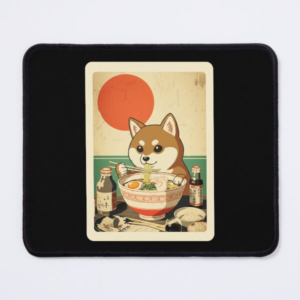 Item preview, Cute Shiba Inu Eating Ramen In Vintage Japanese Poster Style designed and sold by JordynLadukeg65.