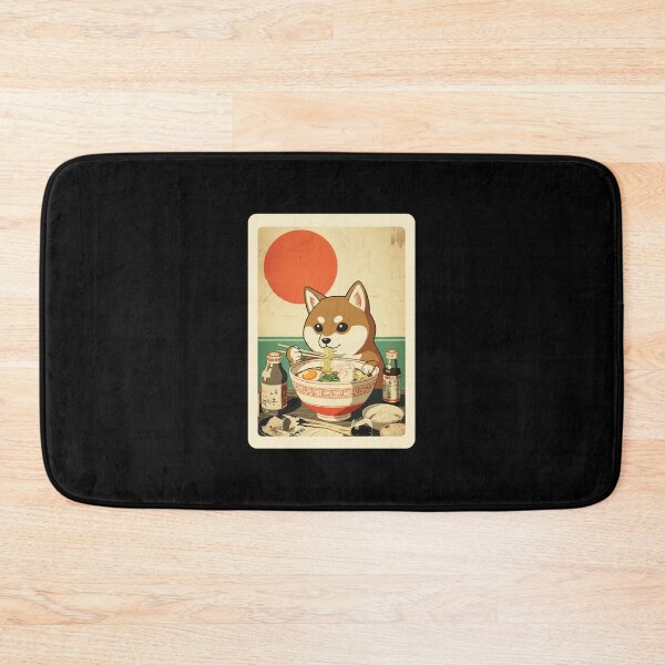 Item preview, Cute Shiba Inu Eating Ramen In Vintage Japanese Poster Style designed and sold by JordynLadukeg65.