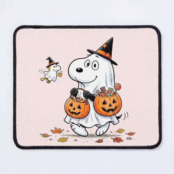 Item preview, Snoopy Halloween Ghost Carrying Pumpkin Candy Buckets. designed and sold by HorrorInkStudio.
