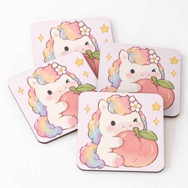 Item preview, Cute Rainbow Pony with Peach designed and sold by Randomundi.