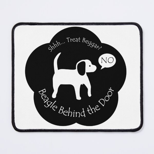 Item preview, Funny Beagle Treat Beggar Behind the Door Black Base designed and sold by Na7nasColorShop.