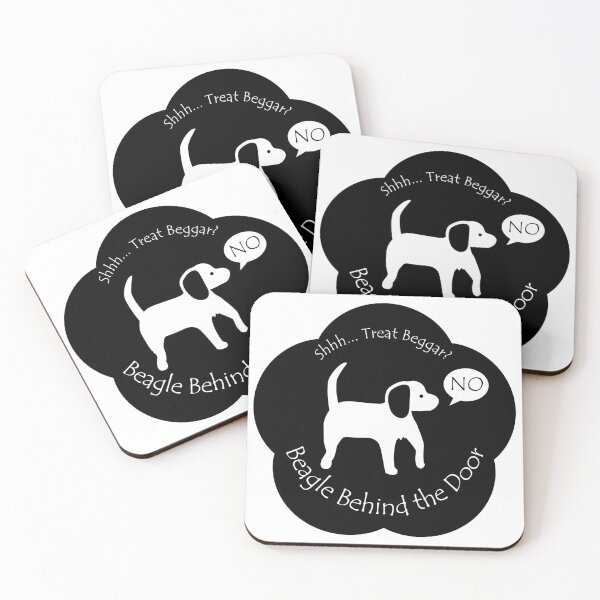 Item preview, Funny Beagle Treat Beggar Behind the Door Black Base designed and sold by Na7nasColorShop.