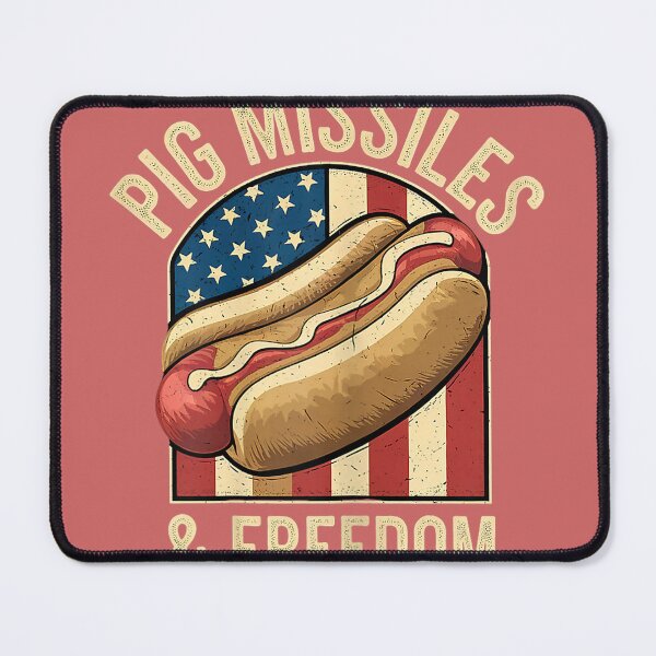 Item preview, Pig Missiles & Freedom 4th of July Patriotic USA Flag Hotdog designed and sold by miuukiuu.