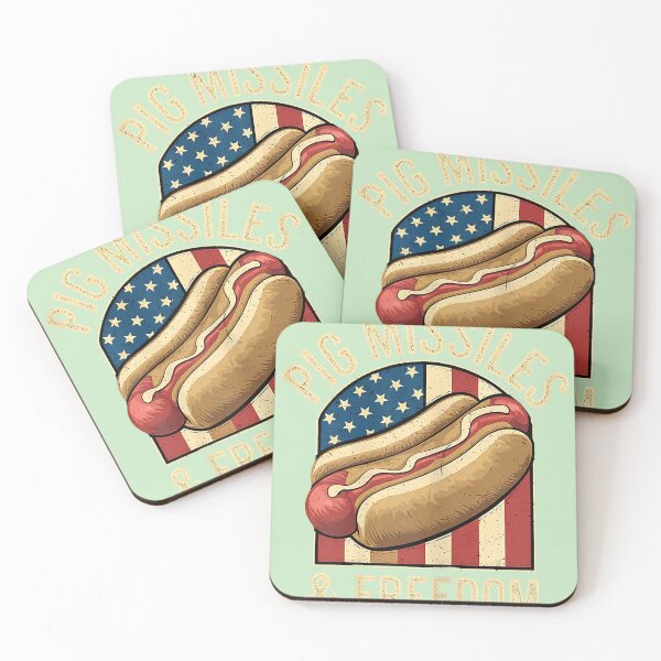 Item preview, Pig Missiles & Freedom 4th of July Patriotic USA Flag Hotdog designed and sold by miuukiuu.