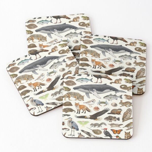 Item preview, Animals of Rhode Island Retro Style Identification Chart designed and sold by kakarikihill.