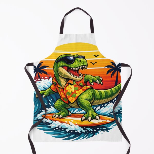 Item preview, Funny Surfing T-Rex Dinosaur Retro Sunset Beach Vacation Design designed and sold by Sevastian  Ortega.