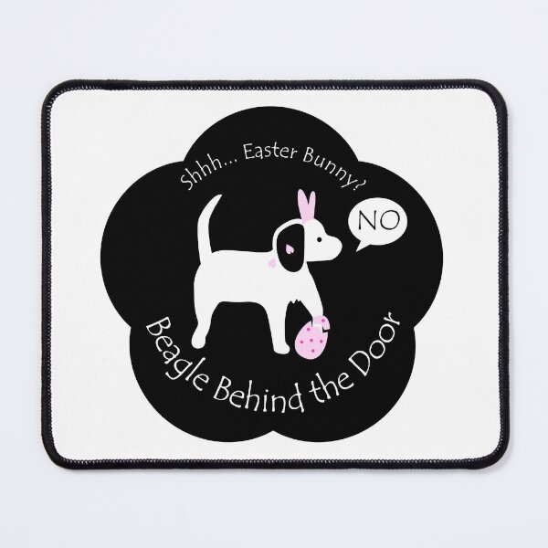 Item preview, Funny Beagle Easter Bunny Behind the Door Black Base designed and sold by Na7nasColorShop.