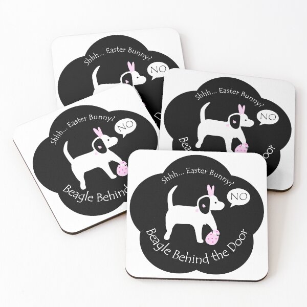 Item preview, Funny Beagle Easter Bunny Behind the Door Black Base designed and sold by Na7nasColorShop.