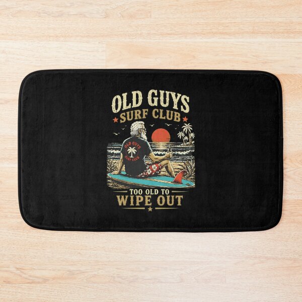 Item preview, Old Guys Surf Club Too Old to Wipe Out Funny Surfing Retro designed and sold by ber-flora.